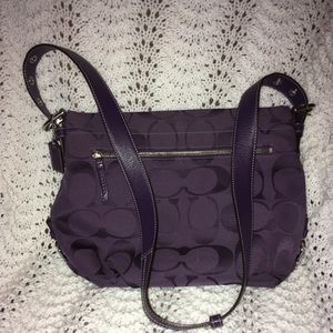 Coach Plum Signature Jacquard Duffle